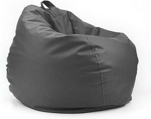 Classic Round Faux Leather Bean Bag with Polystyrene Beads Filling