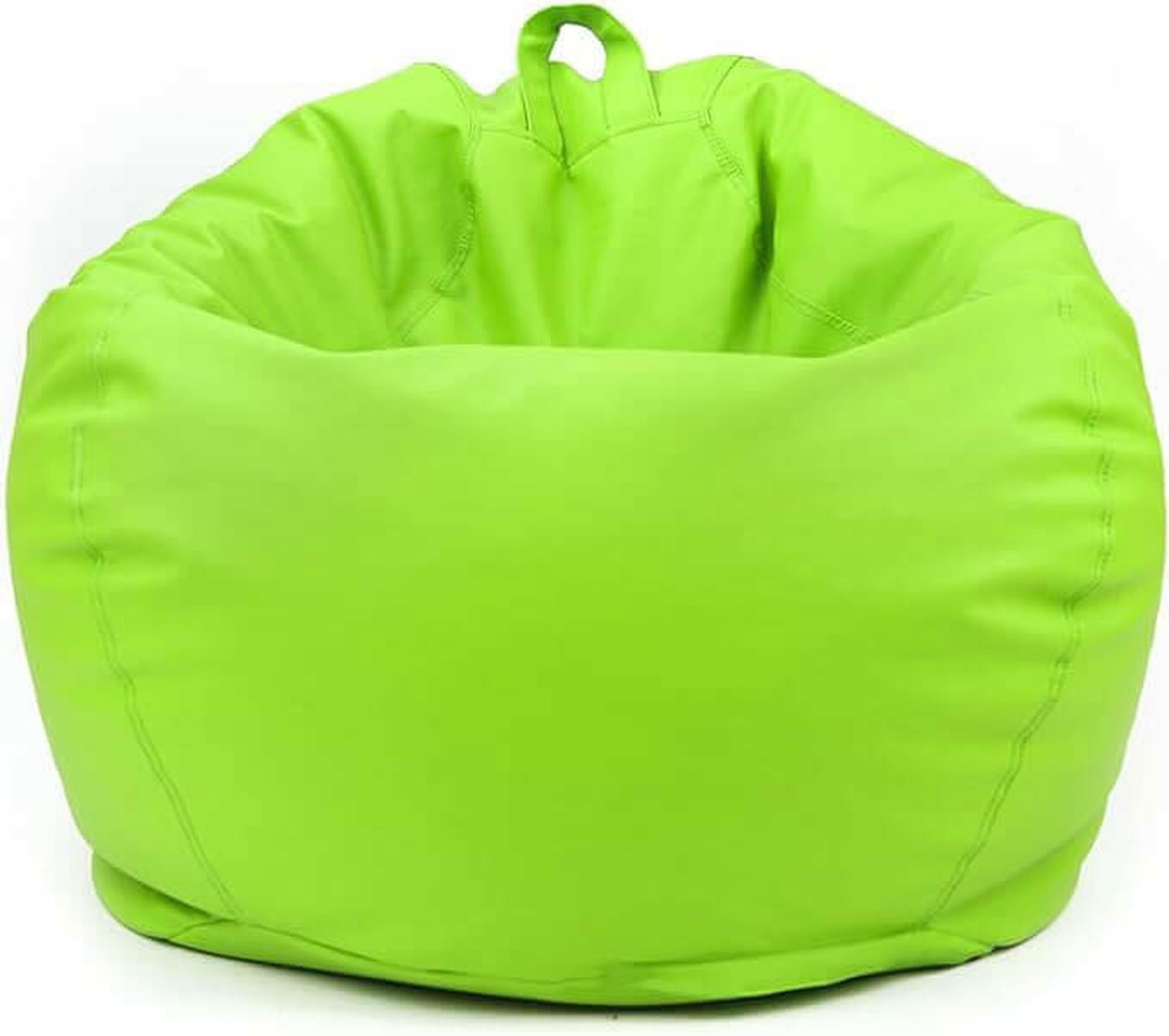 Classic Round Faux Leather Bean Bag with Polystyrene Beads Filling