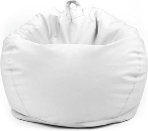 Classic Round Faux Leather Bean Bag with Polystyrene Beads Filling