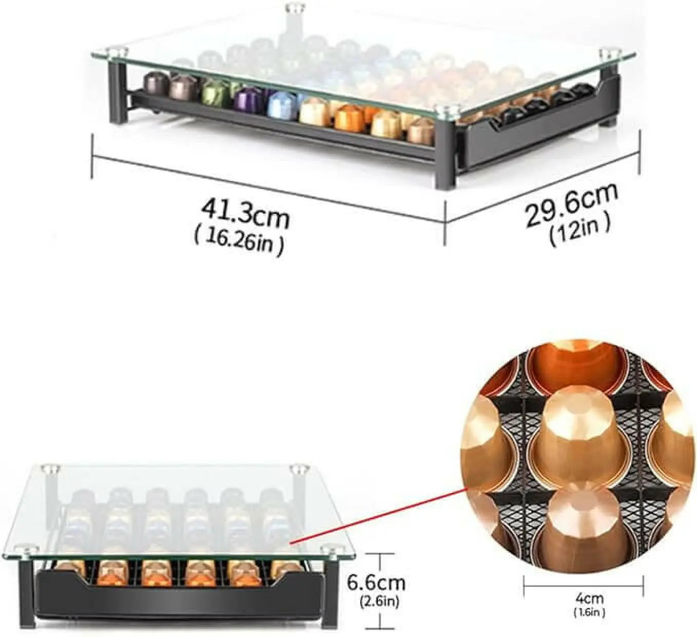 Coffee Pod Holder Storage Drawer For Nespresso Capsule Holder