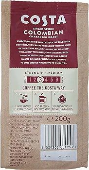 Costa Coffee Uae Colombian roasted and ground coffee 200 grams