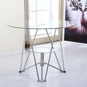 Cotis Modern Simple Tempered Glass Small Round Table, Small Home Coffee Reception Table, Home Dining Table 80 x 73 cm