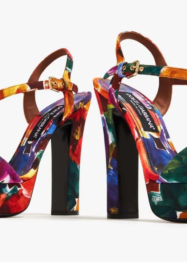 DOLCE&GABBANA Printed Platform Sandals