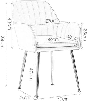 Dining Room Living Room Dining Chair, Velvet Fabric Visitor Chair in Hotel, Restaurant, Office...(Beige)