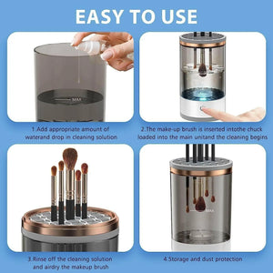 Electric Makeup Brush Cleaner,Makeup Brush Cleaner Machine with Brush Mat,Cosmetic Brush organization,Deep Cleaner Brush Spinner