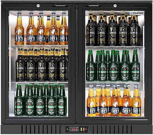 Empire Double Hinged 2 Door Commercial Chiller for Bottle and Beverage Display Refrigerator - Next Business Day Delivery Available