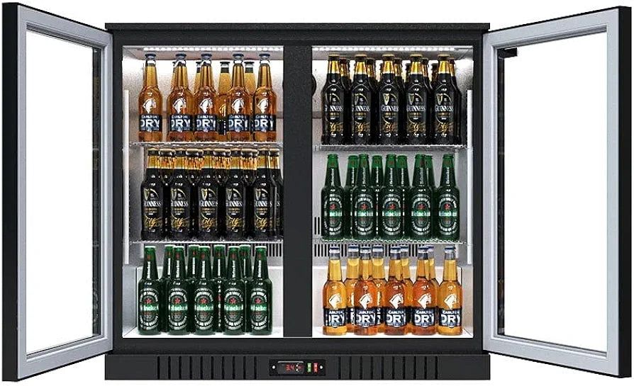 Empire Double Hinged 2 Door Commercial Chiller for Bottle and Beverage Display Refrigerator - Next Business Day Delivery Available