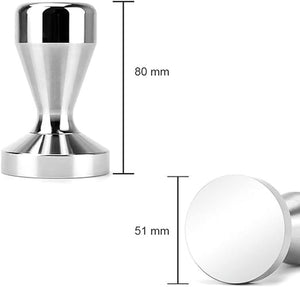 Espresso Tamper, Coffee Machine Stainless Steel Base and Handle Heavy Duty Solid Espresso Coffee Bean Tamper