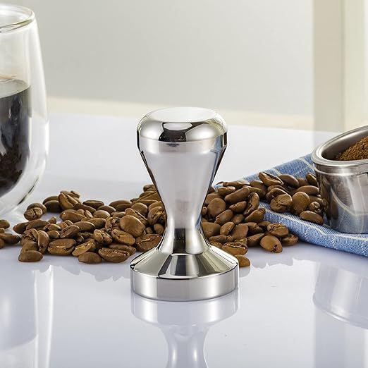 Espresso Tamper, Coffee Machine Stainless Steel Base and Handle Heavy Duty Solid Espresso Coffee Bean Tamper