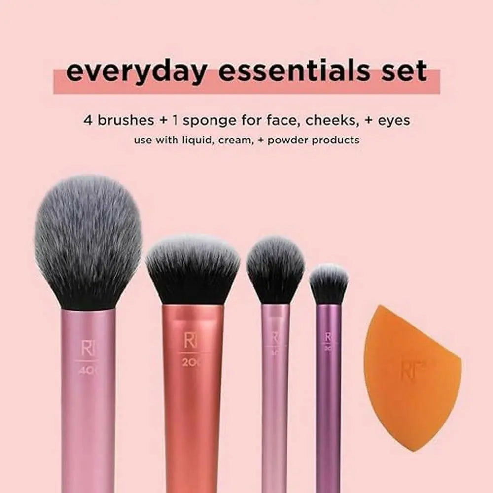 Essentials Makeup Brush Set gives you 5 essential tools to master any look tapered, soft and fluffy bristles. Blend powder