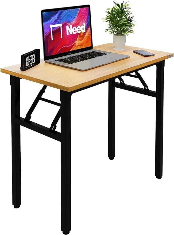 Folding Desk, Easy Assembly Folding Computer Desk, Student Writing Desk, Modern Furniture for Small Spaces and Home Offices (A)