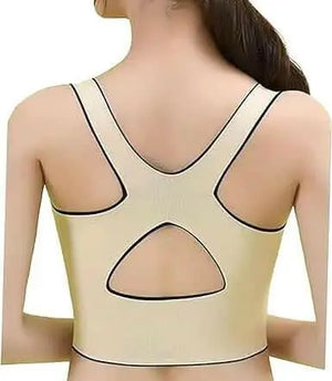 Strapless Bra Push Up With Front Pushup Adjustable Hook, Seamless, Longline High Support Sports Bra