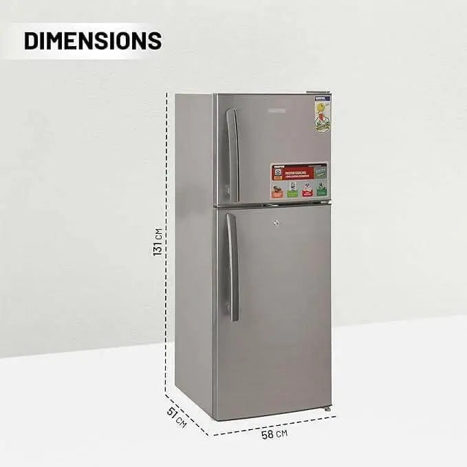 GEEPAS Double Door Refrigerator - Free Standing Durable Double Door Refrigerator, Quick Cooling & Long-lasting Freshness, 160 L GRF2209SXE