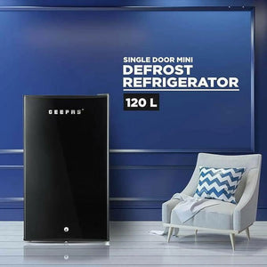 Geepas GRF1212BXE Single Door Mini Defrost Refrigerator-| Mini Fridge in Retro Design, Low Noise and Low Voltage| Quick Cooling and Easy Cleaning.