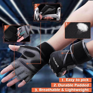 Grebarley Fitness Gloves, Training Gloves for Men and Women - Fitness Gloves for Strength Training, Bodybuilding, Weight Sports and Crossfit Training