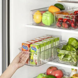 HOOJO Refrigerator Organizer Bins - 8 Pieces, 12.5in Long, Clear
