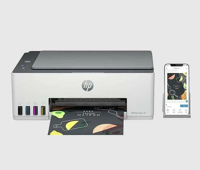 HP Smart Tank 580 Printer Wireless, Print, Scan, Copy, All In One Printer, Up to 3 years of printing already included*- White [1F3Y2A]
