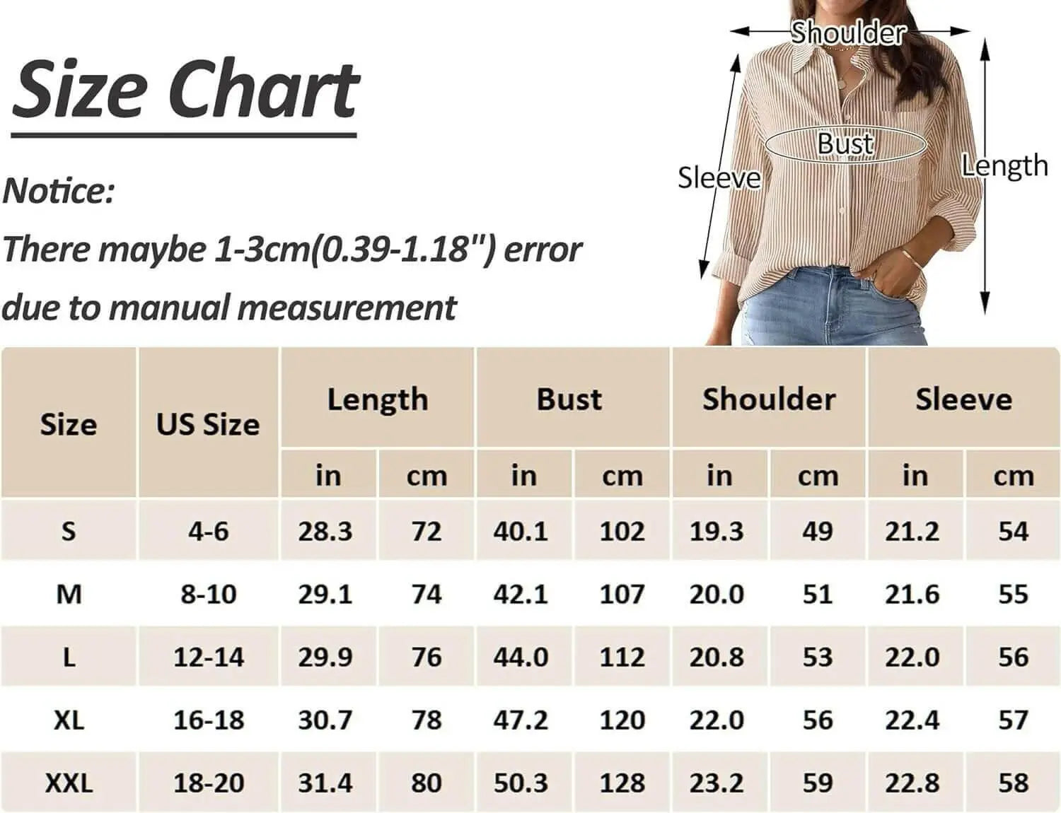 Happy Cherry Women’s Striped Linen Blouse Lone Sleeve Button Down Tunic Shirt Casual Elegant V Neck Blouse Basic Shirt Stylish Office Tops