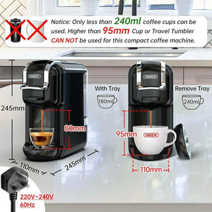 HiBREW 5-in-1 Coffee Machine & Milk Frother 19 Bar Espresso