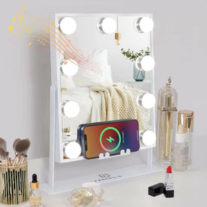 Hollywood Mirror Wireless Charger and Bluetooth Speaker