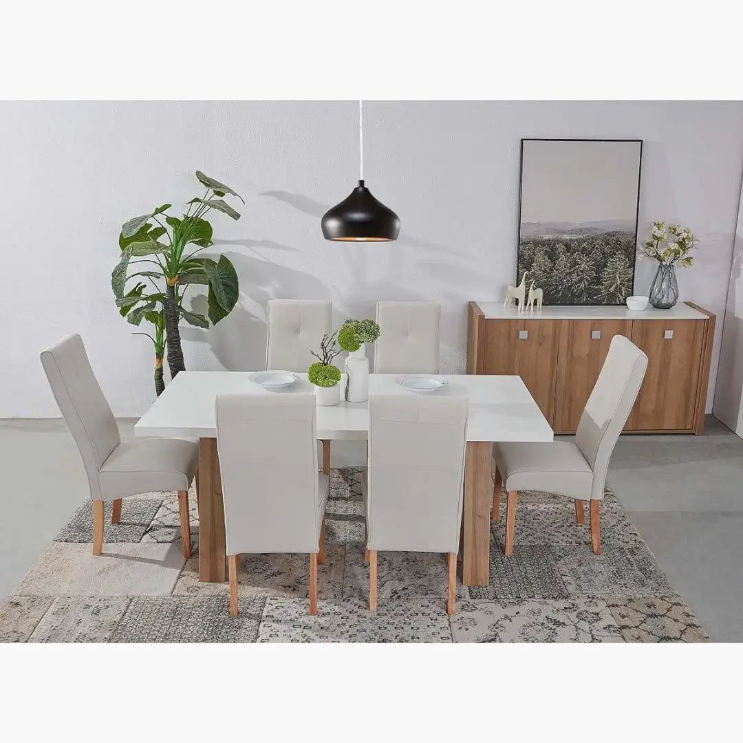 Home Box Cambridge 6-Seater Dining Table Without Chairs, 90 x 75 x 180 cm