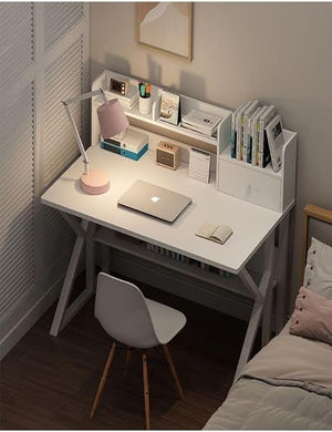 Home New Design Household Computer Desktop And Bookshelf Combination Storage Writing Table 120 X 60 X 102 Cm White