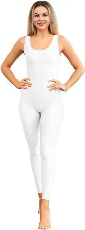 Kepblom Womens Sleeveless Tank One Piece Unitard Jumpsuit Bodysuit for Gymnastics Dance Costume