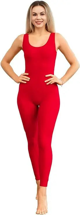 Kepblom Womens Sleeveless Tank One Piece Unitard Jumpsuit Bodysuit for Gymnastics Dance Costume