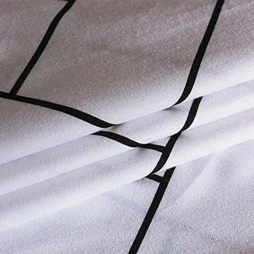 King Size Bedsheet 6pcs One Set, High Cotton Quality Bedding Set Duvet Cover (King Size, Black and White)