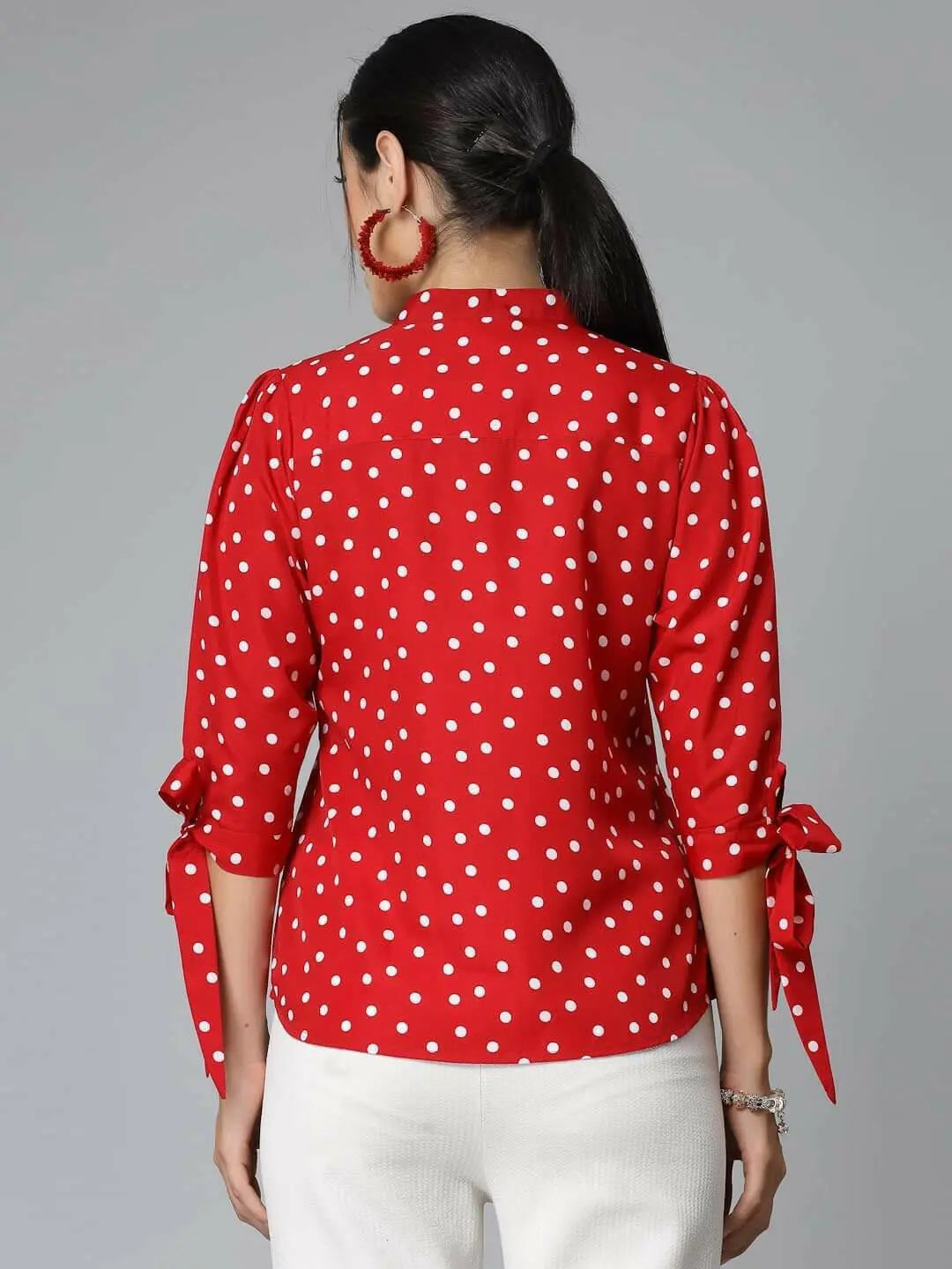 Krave Women Smart Casual Polka Printed Shirt, Polka Dot Blouse