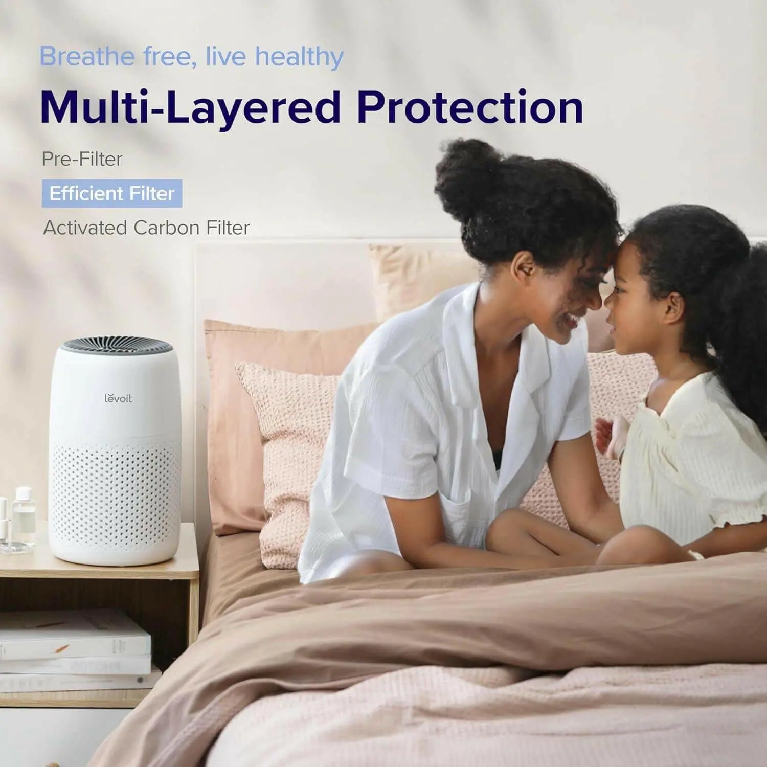 LEVOIT Air Purifiers for Bedroom Home, 3-in-1 Filter Cleaner