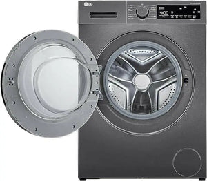 LG 8 Kg Washing Machine, Big LED, 15 Advance Washing Cycles, Allergy Care, 1200 RPM, Dark Silver Color, Made in Turkiye - F2T2TYM1S