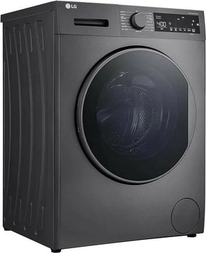 LG 8 Kg Washing Machine, Big LED, 15 Advance Washing Cycles, Allergy Care, 1200 RPM, Dark Silver Color, Made in Turkiye - F2T2TYM1S
