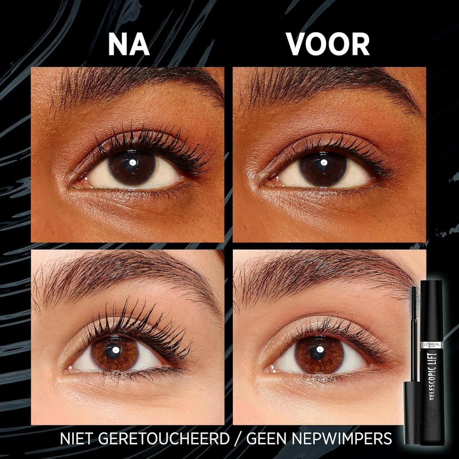 L'Oreal Paris, Telescopic Lift Washable Mascara, Lengthening and Volumizing Eye Makeup, Lash Lift with Up to 36HR Wear, Black