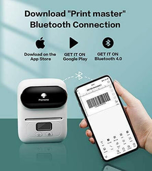 Label Maker Machine - Phomemo M110 Portable Bluetooth Thermal Label Printer. Sticker Maker, Barcode Printer, Arabic and English,For iOS & Android