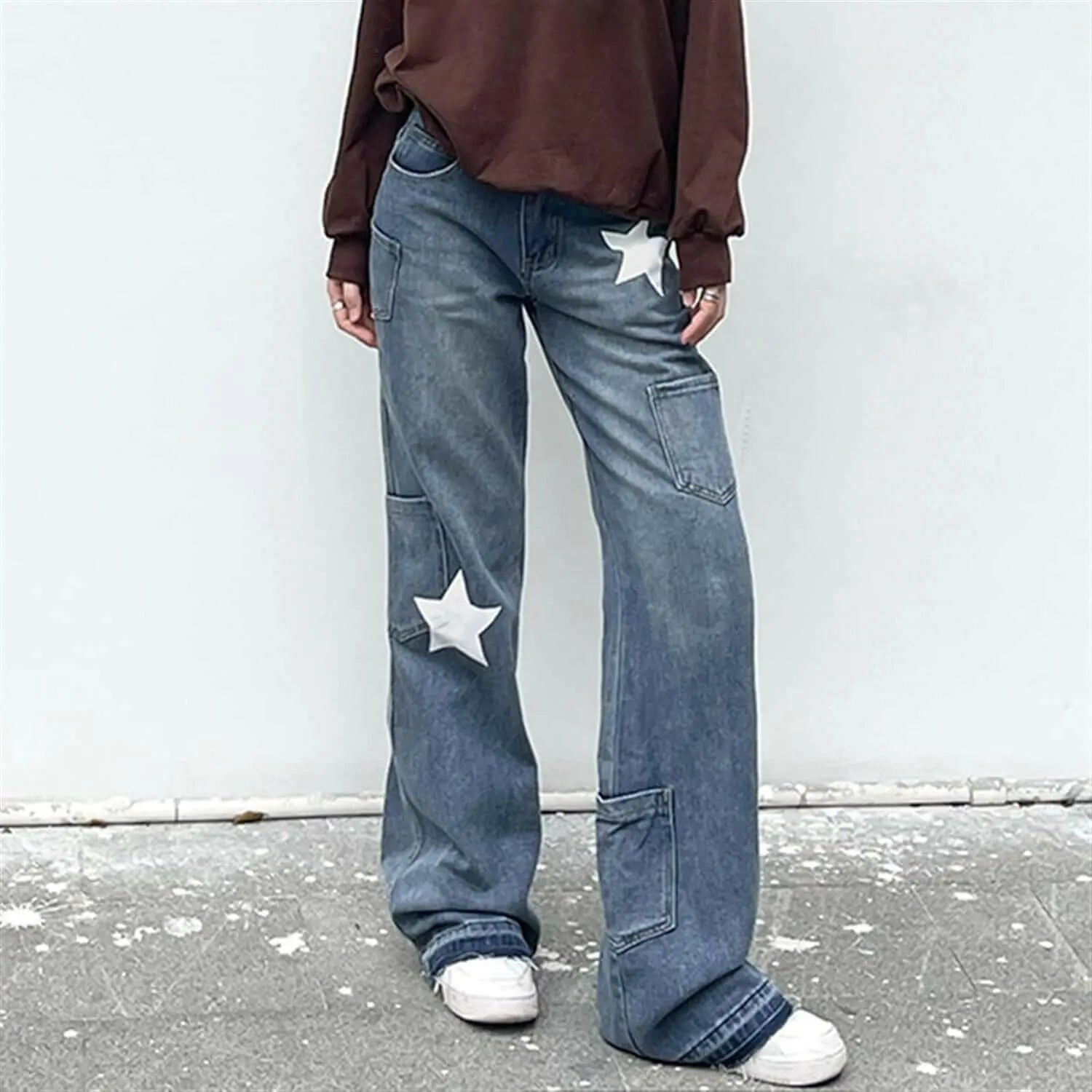 Ladies Flared Trousers Jeans Trousers Long Stretch Skinny Flared Jeans Flared Wide Jeans Trousers Leg Denim Trousers Low-rise Jeans Hipster Trousers