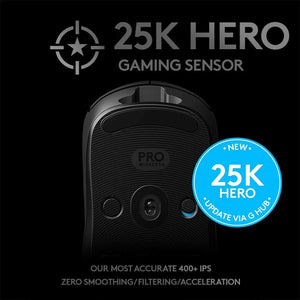 Logitech G PRO Wireless Gaming Mouse, HERO 25K Sensor, 25,600 DPI