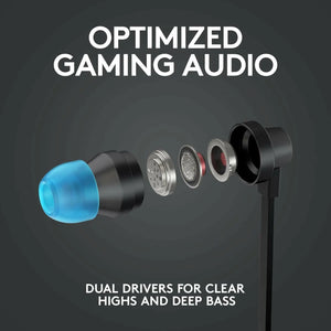 Logitech G333 Gaming Earphones with dual audio drivers, in-line mic and volume control