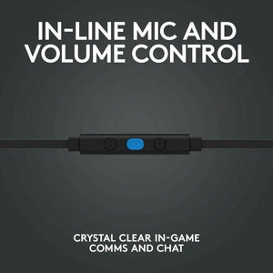 Logitech G333 Gaming Earphones with dual audio drivers, in-line mic and volume control