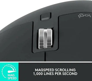 Logitech MX Master 3S - Wireless Performance Mouse with Ultra-fast Scrolling, Ergo, 8K DPI, Track on Glass, Quiet Clicks, USB-C, Bluetooth