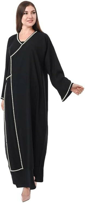 Women Abaya With Hand Pearl Work - Modest Wear - Modest Fashion - Designer Abaya - Trendy Abaya - Colored Abaya - Islamic Clothing