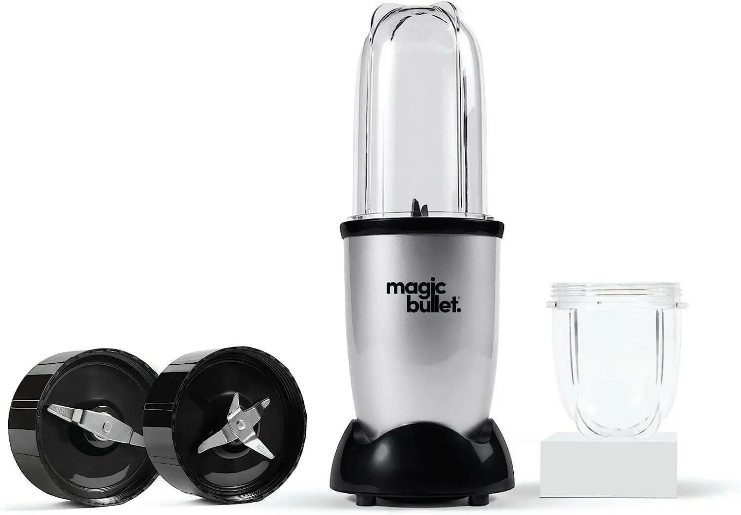 Magic Bullet, 4 Piece Accessories, Multi-Function High-Speed Blender, Silver, MB1002