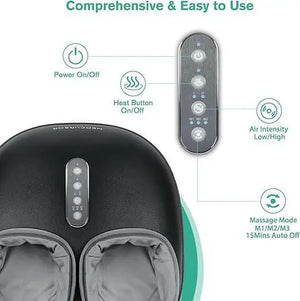 Medcursor Foot Massager Machine with Heat Function, Deep Kneading Massager, Multi-Level Settings & Adjustable Intensity for Home or Office Use (Black)