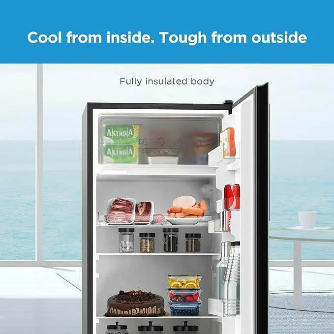 Midea 268 Liters Free Standing Single Door Refrigerator, Semi Auto Defrosting, Tempered Glass, Full Insulation Body, Best Compact Small Fridge