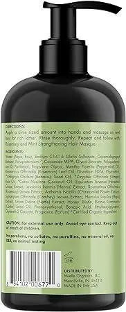 Mielle Organics Rosemary Mint Strengthening Shampoo Infused with Biotin, Cleanses and Helps Strengthen Weak and Brittle Hair, 12 Ounces