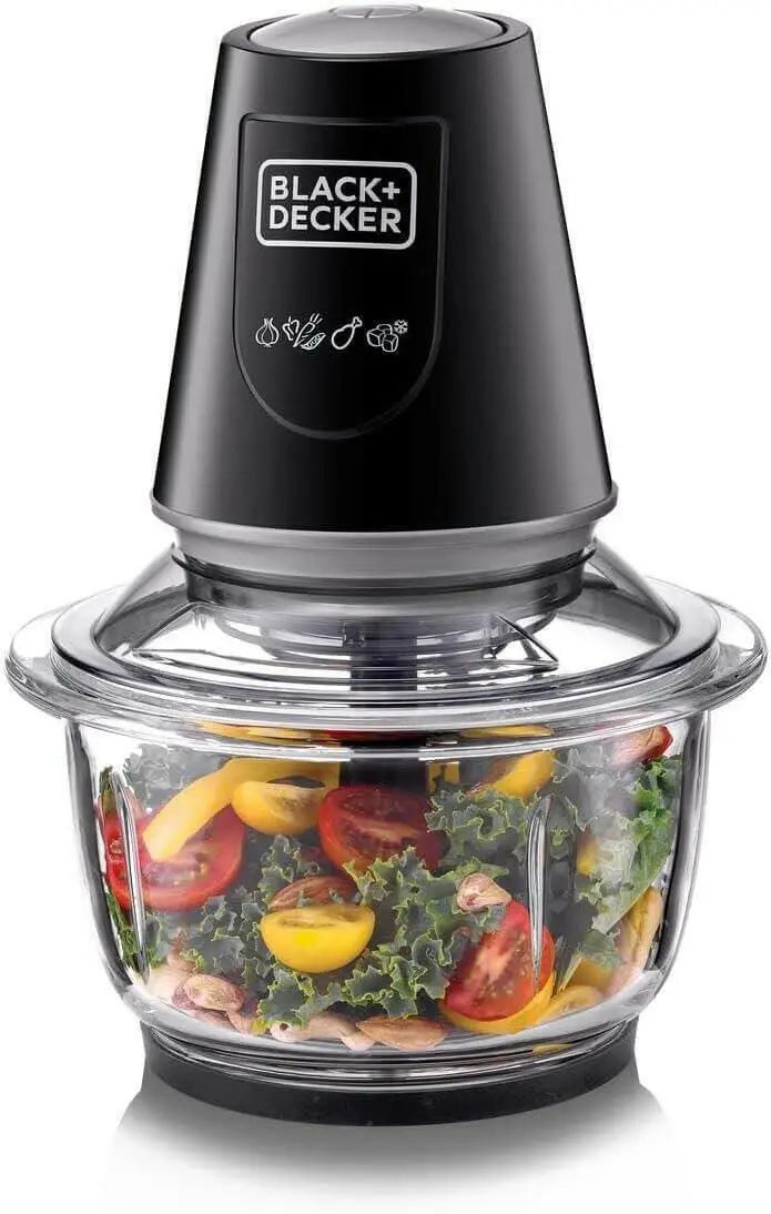 BLACK+DECKER 400W 1.2L Vertical Glass Chopper/Mincer XXL