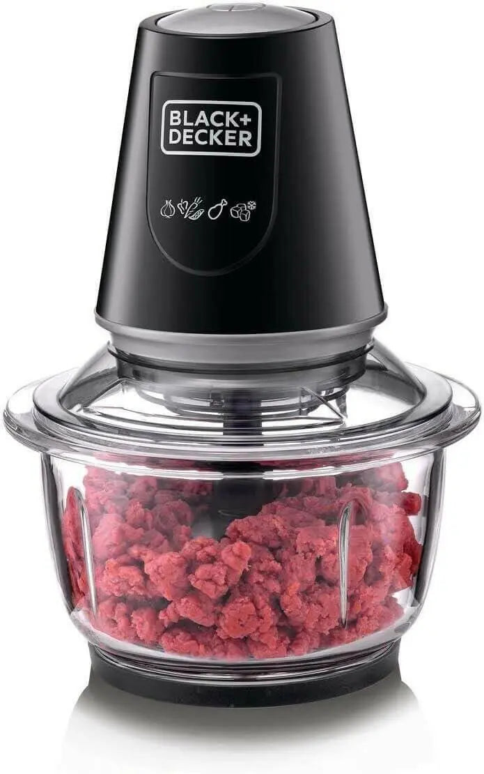 BLACK+DECKER 400W 1.2L Vertical Glass Chopper/Mincer XXL