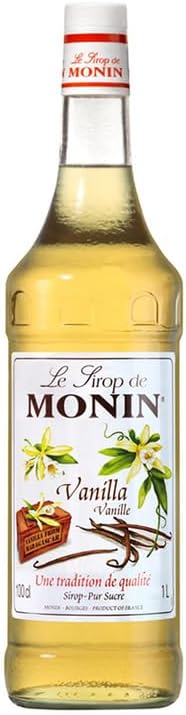 Monin Vanilla Syrup In Glass Bottle, 1 Litre