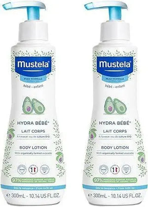 Mustela, Hydra Bebe Body Lotion with Organically Farmed Avocado, 300 ml, Pack of 2