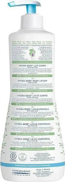 Mustela, Hydra Bebe Body Lotion with Organically Farmed Avocado, 300 ml, Pack of 2